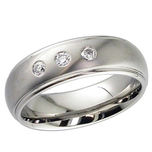 Diamond Wedding Ring Titanium (2205DSx3) 